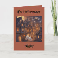 Halloween Night Poem when ghosts fly Greeting