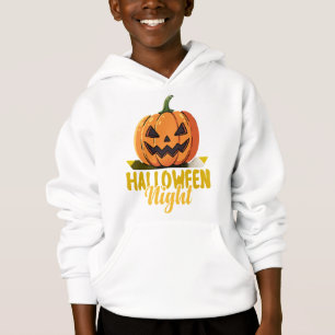 Halloween Night Pumpkin Glow Tee on Kid's 50/50 Ne