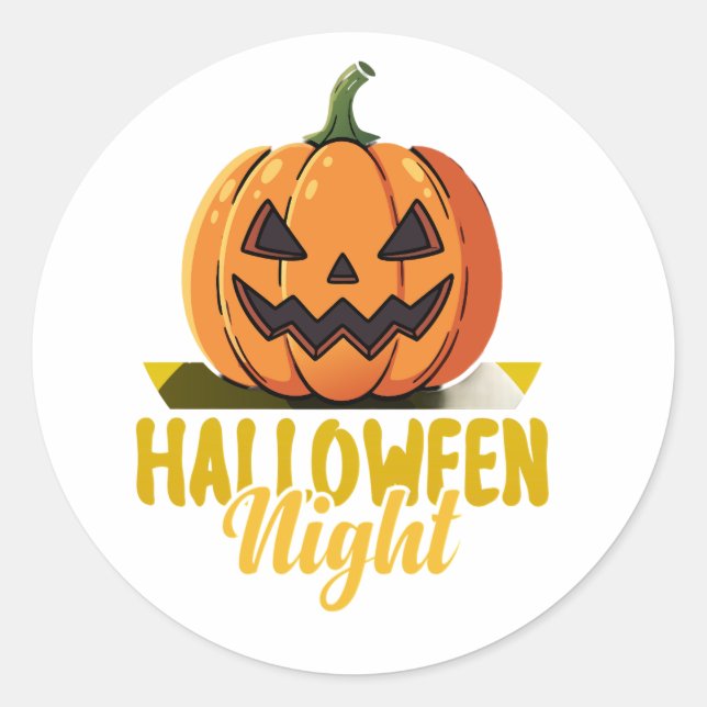 Halloween Night Pumpkin Glow Tee on Sticker (Front)