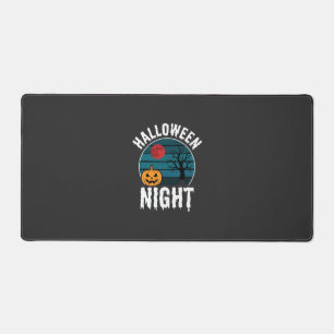 Halloween Night Pumpkin Tree Vector Desk Mat