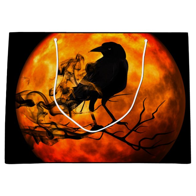 Halloween night raven large gift bag (Front)