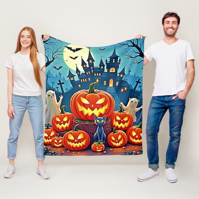 Halloween Night: Spooky Fun Art Fleece Blanket (In Situ)