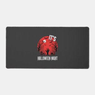 Halloween Night Spooky Graveyard Vector Desk Mat