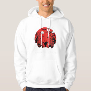 Halloween Night Spooky Graveyard Vector Hoodie