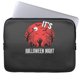Halloween Night Spooky Graveyard Vector Laptop Sleeve
