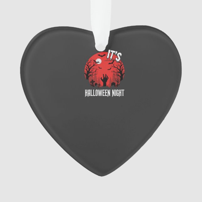 Halloween Night Spooky Graveyard Vector Ornament (Front)