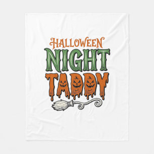 Halloween Night Taddy Vintage Witch Broom Shirt De Fleece Blanket