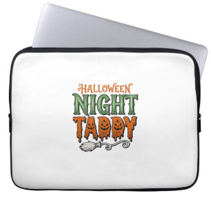 Halloween Night Taddy Vintage Witch Broom Shirt De Laptop Sleeve