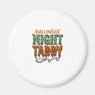Halloween Night Taddy Vintage Witch Broom Shirt De Magnet