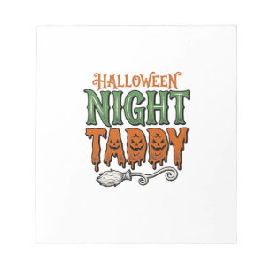 Halloween Night Taddy Vintage Witch Broom Shirt De Notepad