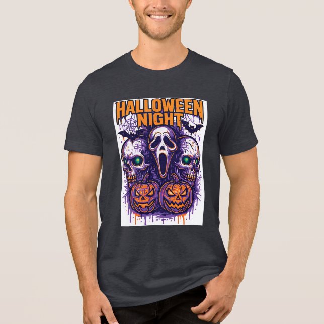halloween night Tri-Blend shirt (Front)