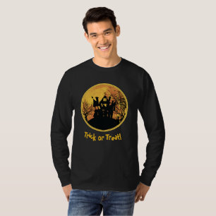 Halloween Night Trick or Treat Full Moon House T-Shirt