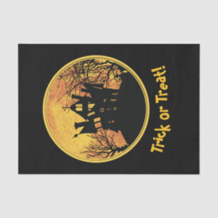 Halloween Night Trick or Treat Full Moon House Tissue Paper