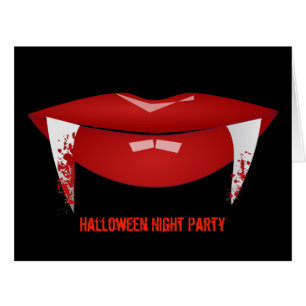 Halloween Night Vampire - Party Invitation Card