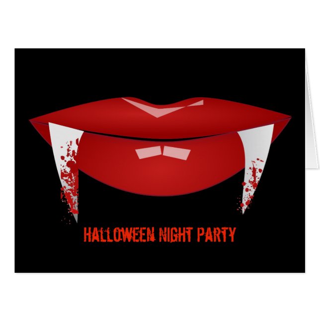 Halloween Night Vampire - Party Invitation Card (Front Horizontal)