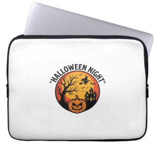 Halloween Night Vintage Engraving Spooky Scene T-S Laptop Sleeve