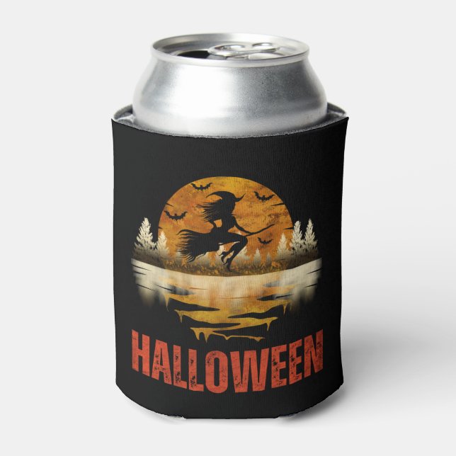 HALLOWEEN NIGHT WITCH CAN COOLER (Can Front)