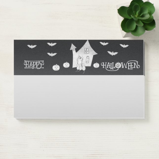 Halloween night with Haunted House, Bats, Pumpkins Post-it Notes (Office)