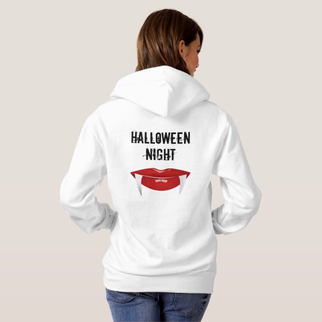 Halloween Night Women's Basic Hooded Sweatshirt (Back Full)
