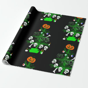 halloween nightmare christmas tree pumpkin  wrapping paper