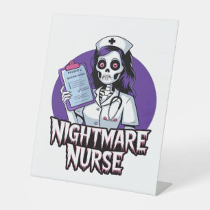 Halloween Nightmare Nurse Classic T-Shirt Pedestal Sign