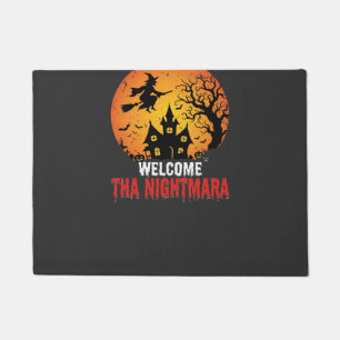 Halloween Nightmare Witch Haunted House Design Doormat