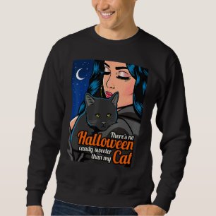 Halloween No Candy Sweeter Cat Retro Vintage Cost Sweatshirt