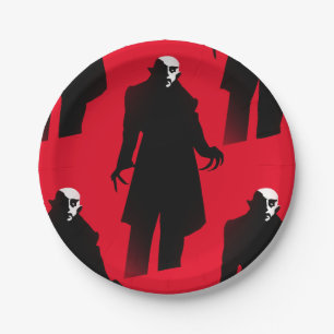 Halloween nosferatu paper plates