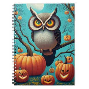 Halloween Notebook Featuring Owls & Pumpkins