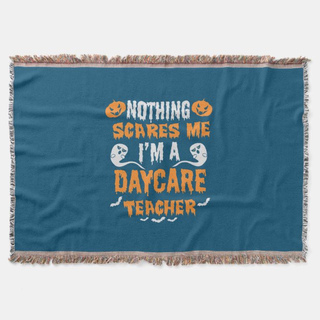 Halloween Nothing Scares Me Birthday Throw Blanket (Front)