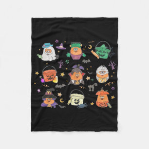 Halloween Nuggets Vintage Scary Chicken Nugget Lov Fleece Blanket