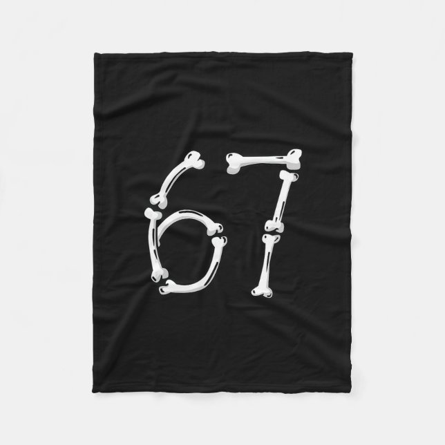 Halloween Number 6 7 Bones Skeleton Costume  Fleece Blanket (Front)