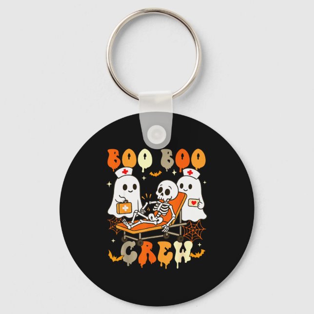 Halloween Nurse Boo Boo Crew Ghost Doctor Paramedi Key Ring (Front)