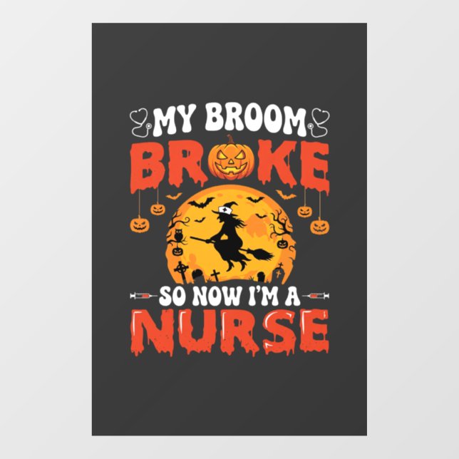 Halloween Nurse Broken Broom Witch Graphic (Sheet)