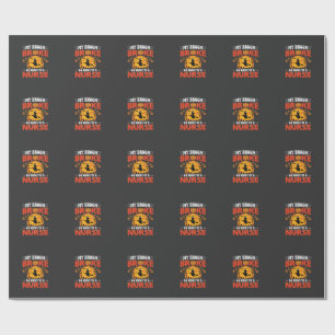 Halloween Nurse Broken Broom Witch Graphic Wrapping Paper