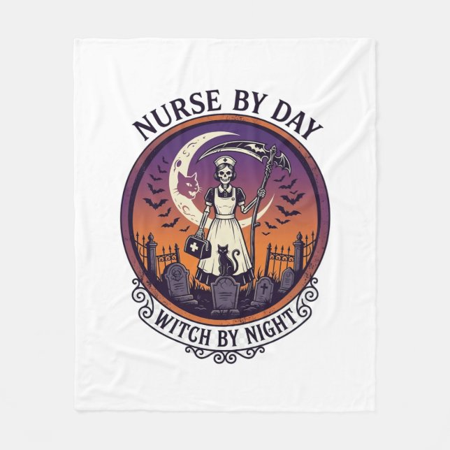 Halloween Nurse By Day_1 Fleece Blanket (Front)