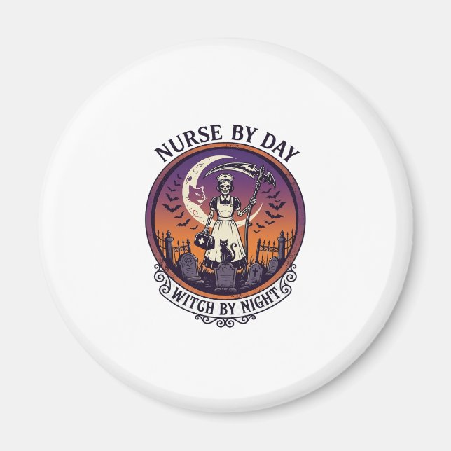 Halloween Nurse By Day_1 Magnet (Front)