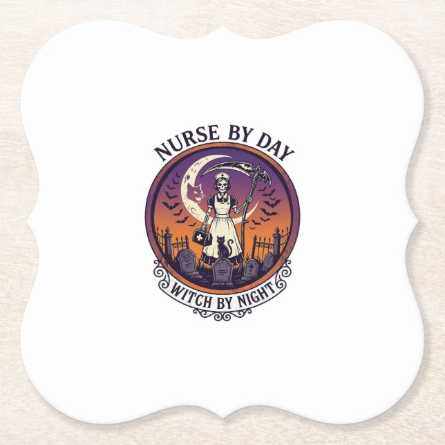 Halloween Nurse By Day_1 Paper Coaster (Front)