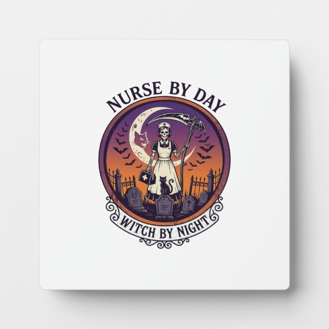 Halloween Nurse By Day_1 Plaque (Front)