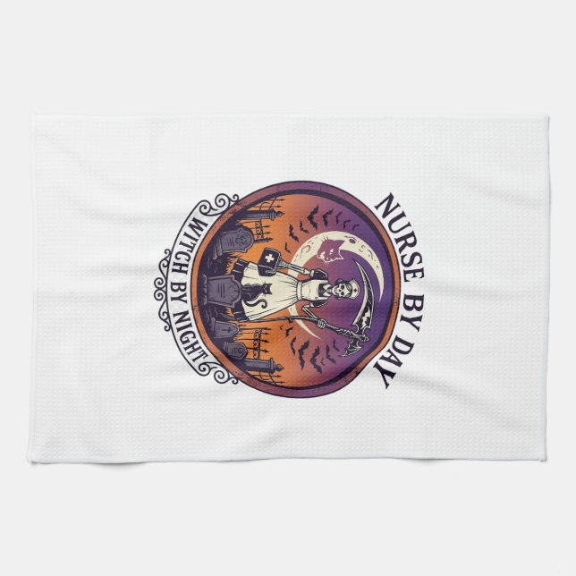 Halloween Nurse By Day_1 Tea Towel (Horizontal)