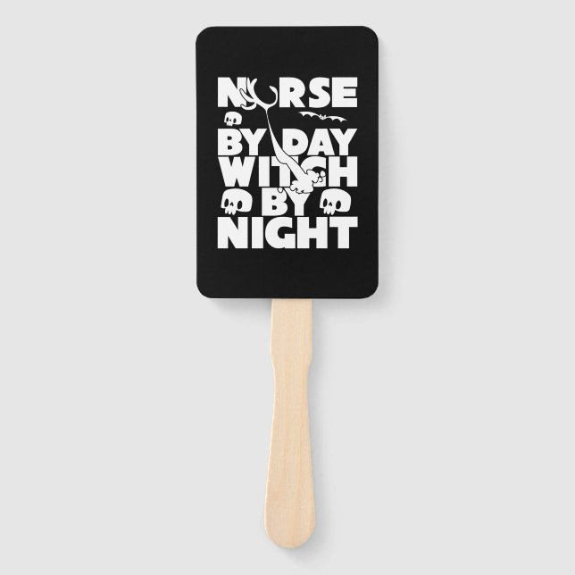Halloween Nurse By Day Witch By Nights Hand Fan (Front)