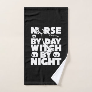 Halloween Nurse By Day Witch By Nights Hand Towel