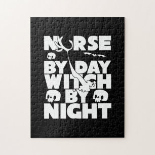 Halloween Nurse By Day Witch By Nights Jigsaw Puzzle