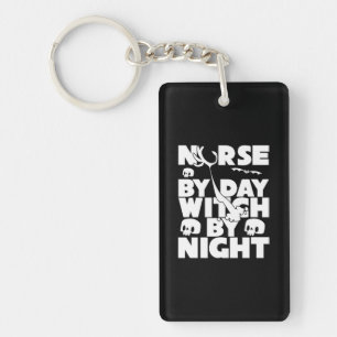 Halloween Nurse By Day Witch By Nights Key Ring
