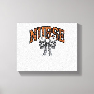 Halloween Nurse Coquette Bow Classic T-Shirt Canvas Print