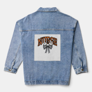 Halloween Nurse Coquette Bow Classic T-Shirt Denim Jacket
