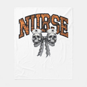Halloween Nurse Coquette Bow Classic T-Shirt Fleece Blanket