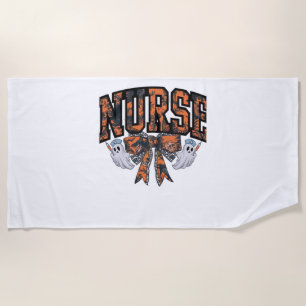 Halloween Nurse Coquette Bow Fall Classic T-Shirt Beach Towel