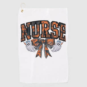 Halloween Nurse Coquette Bow Fall Classic T-Shirt Golf Towel