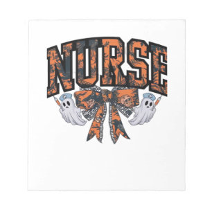 Halloween Nurse Coquette Bow Fall Classic T-Shirt Notepad